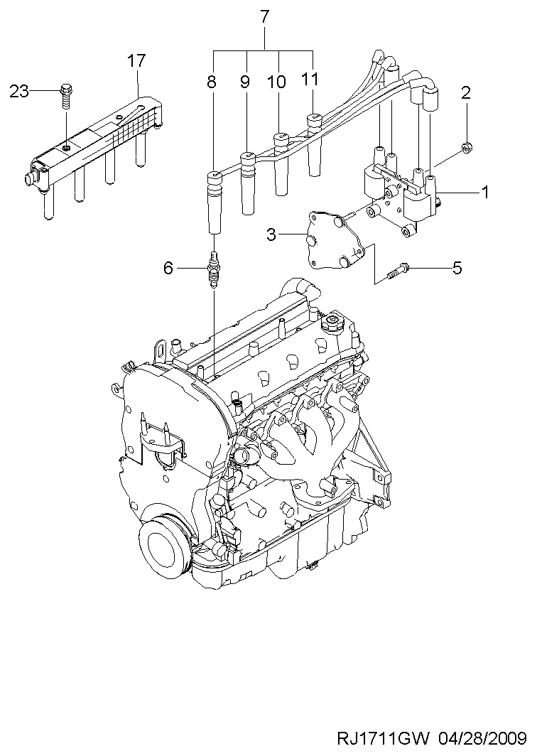 Chevrolet 96 450 249 - Zündleitungssatz alexcarstop-ersatzteile.com