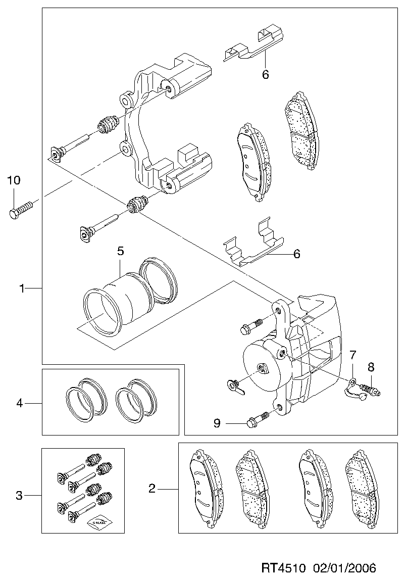 Chevrolet 96534653 - Bremsbelagsatz, Scheibenbremse alexcarstop-ersatzteile.com