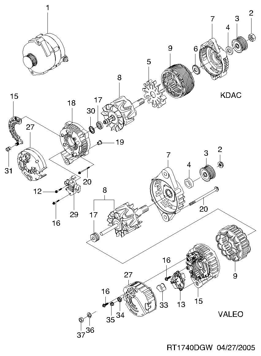 DAEWOO 96652100 - Generator alexcarstop-ersatzteile.com