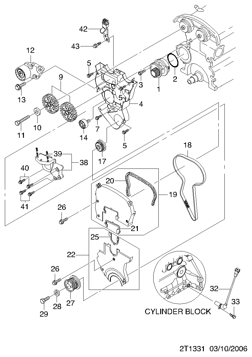 CHEVROLET (SGM) 96350526 - Umlenk / Führungsrolle, Zahnriemen alexcarstop-ersatzteile.com