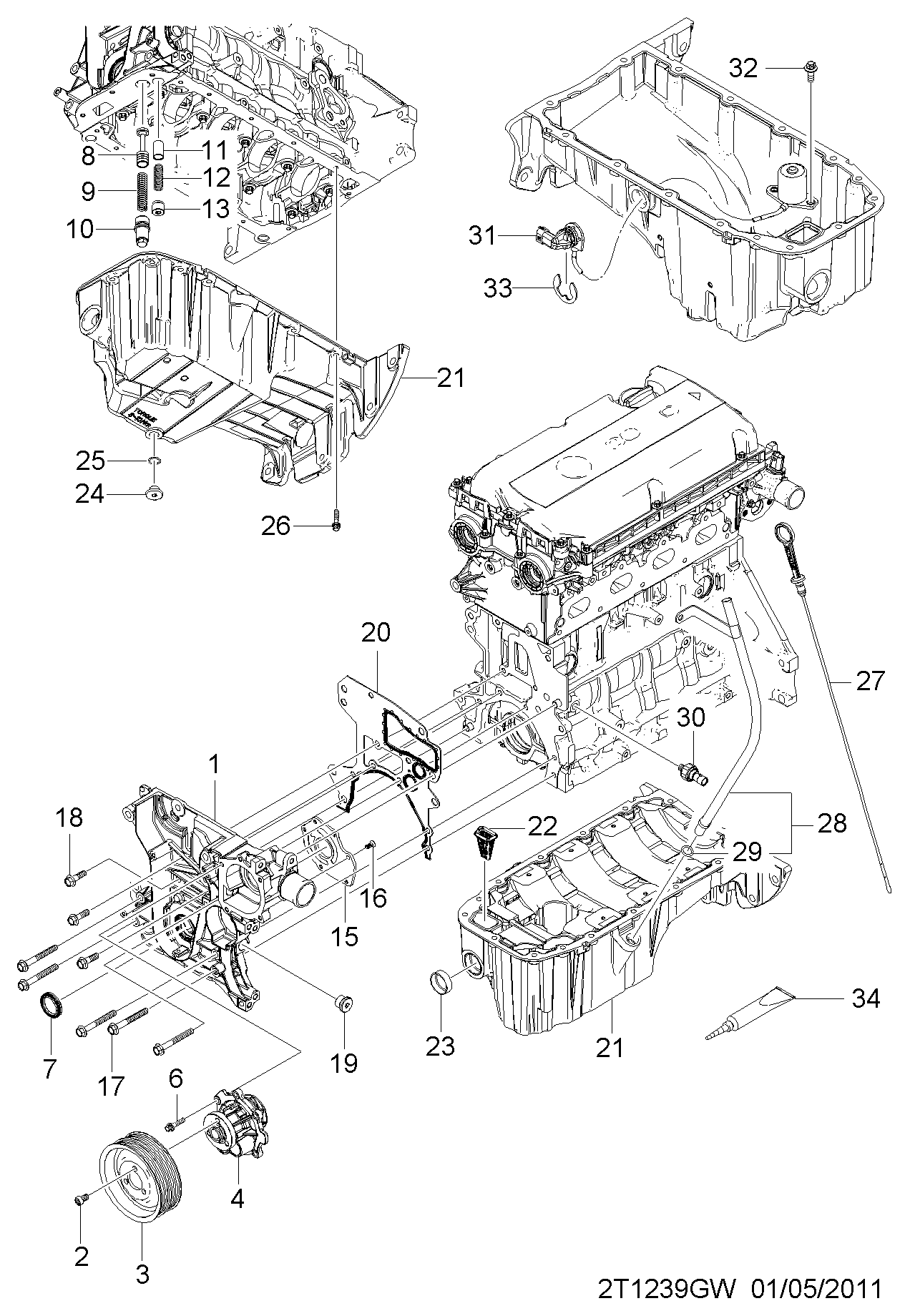 CHEVROLET (SGM) 24405895 - Wasserpumpe alexcarstop-ersatzteile.com