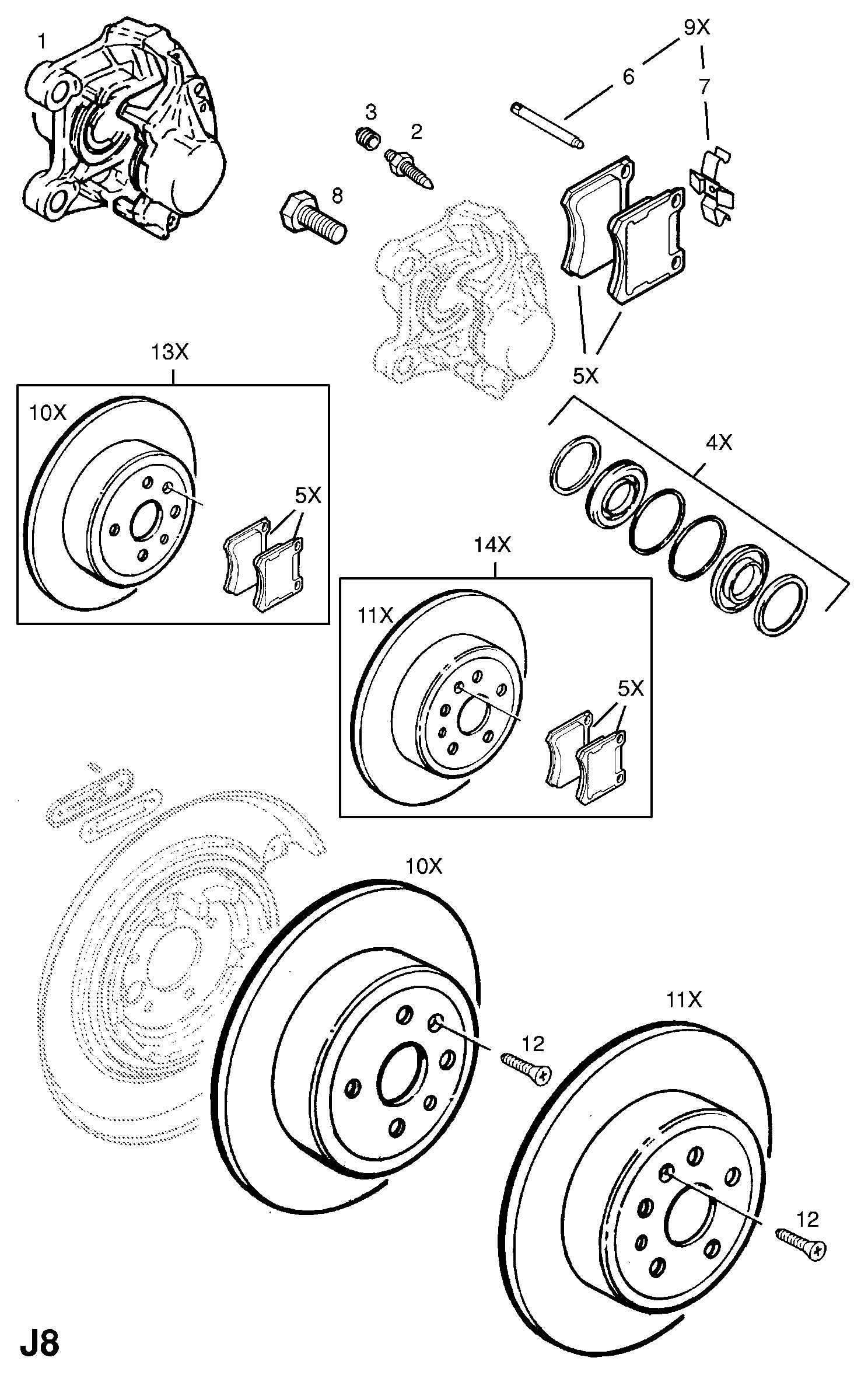 Opel 1605617 - Bremsbelagsatz, Scheibenbremse alexcarstop-ersatzteile.com