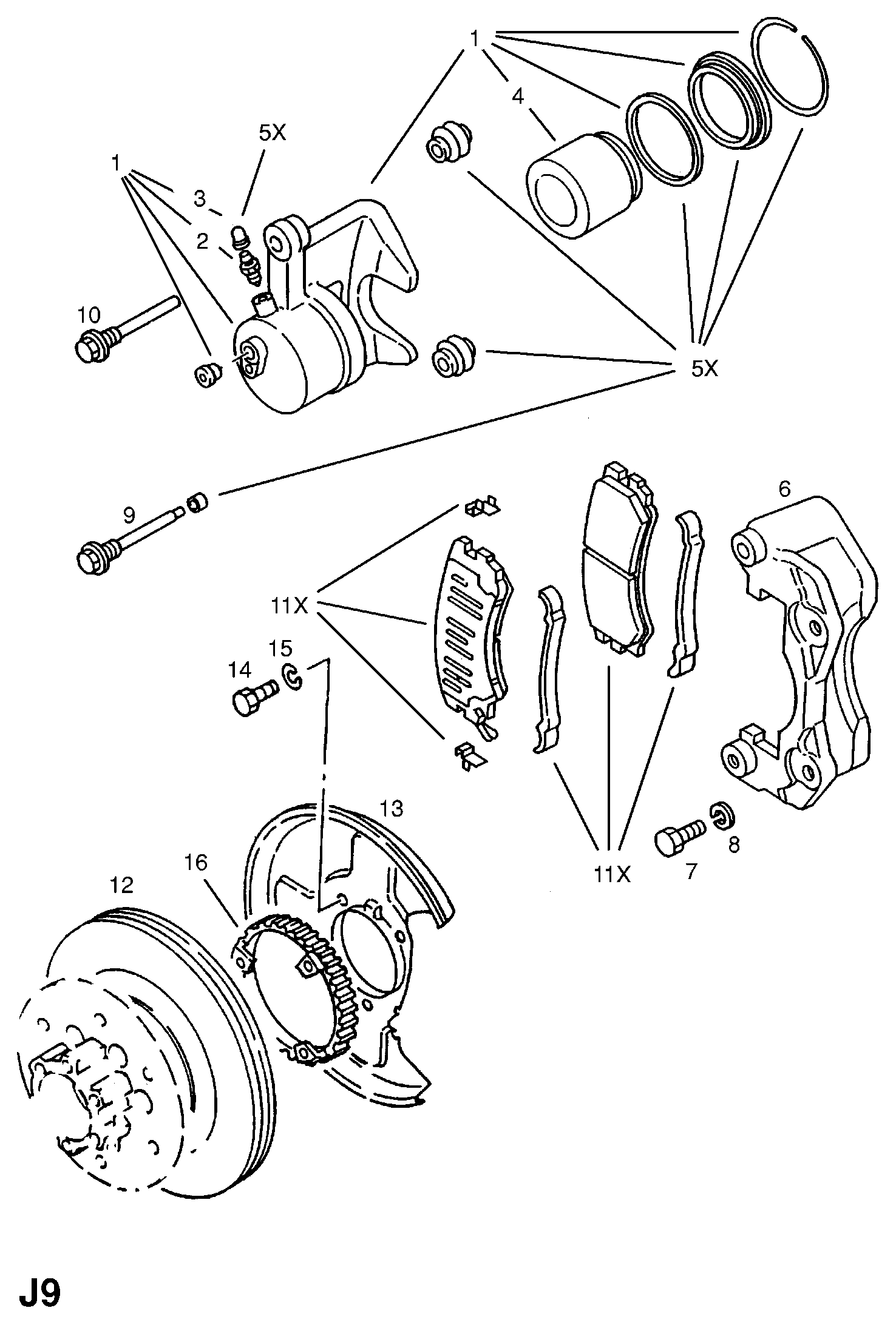 Vauxhall 1605852 - Bremsbelagsatz, Scheibenbremse alexcarstop-ersatzteile.com