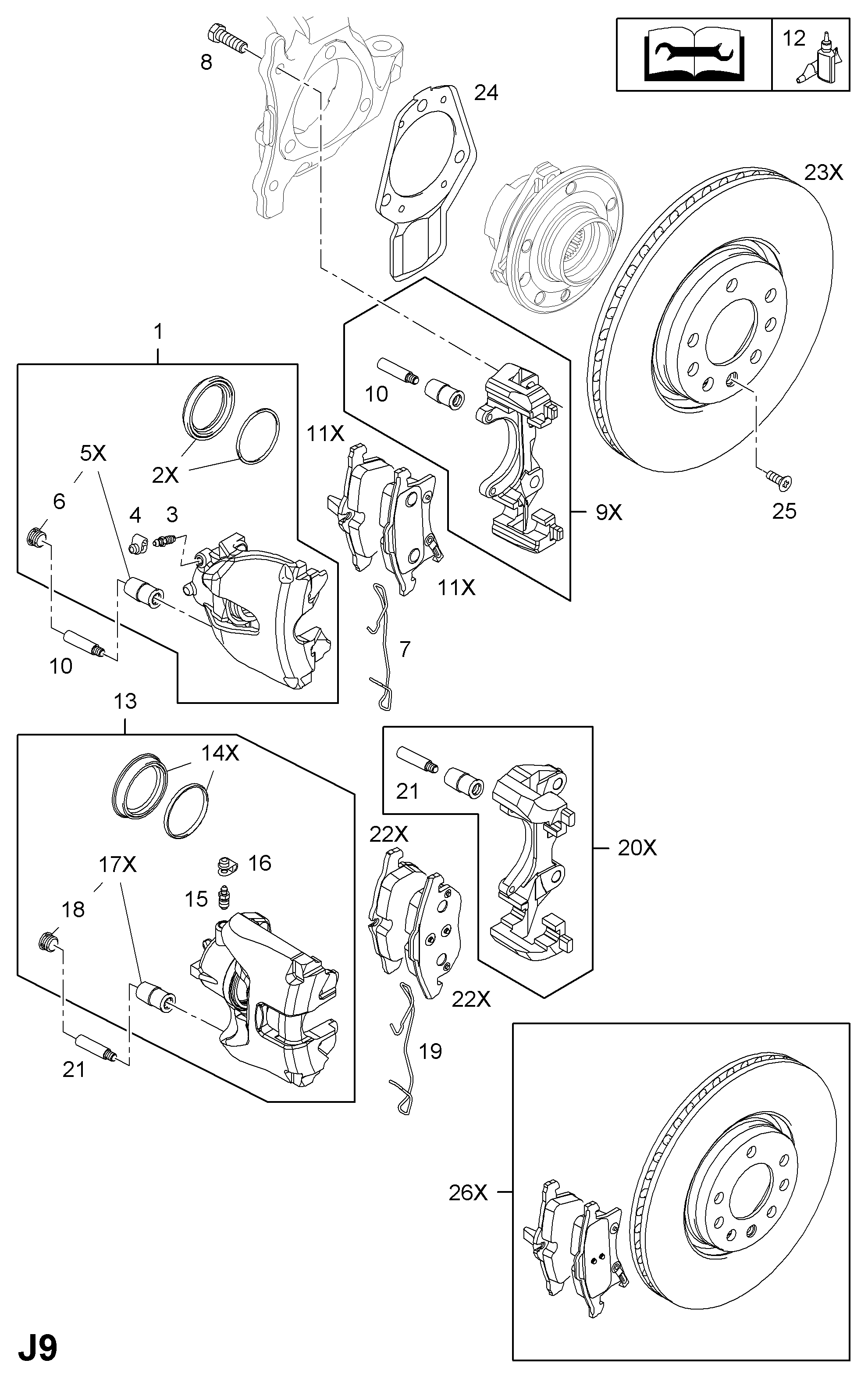 Vauxhall 1605923 - Reparatursatz, Bremssattel alexcarstop-ersatzteile.com