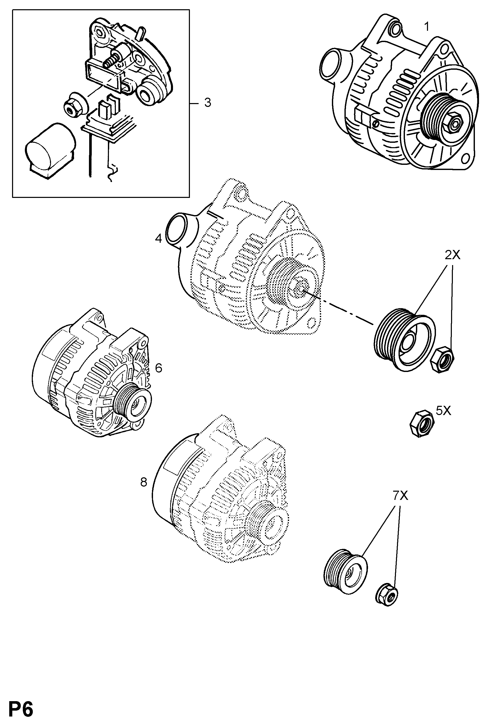 Opel 6204085 - Generator alexcarstop-ersatzteile.com