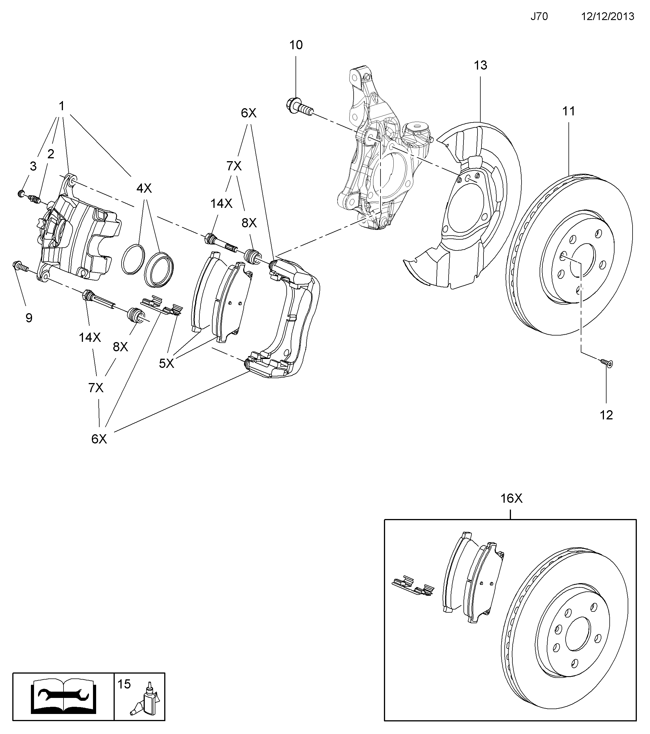 Opel 1605263 - Bremsbelagsatz, Scheibenbremse alexcarstop-ersatzteile.com