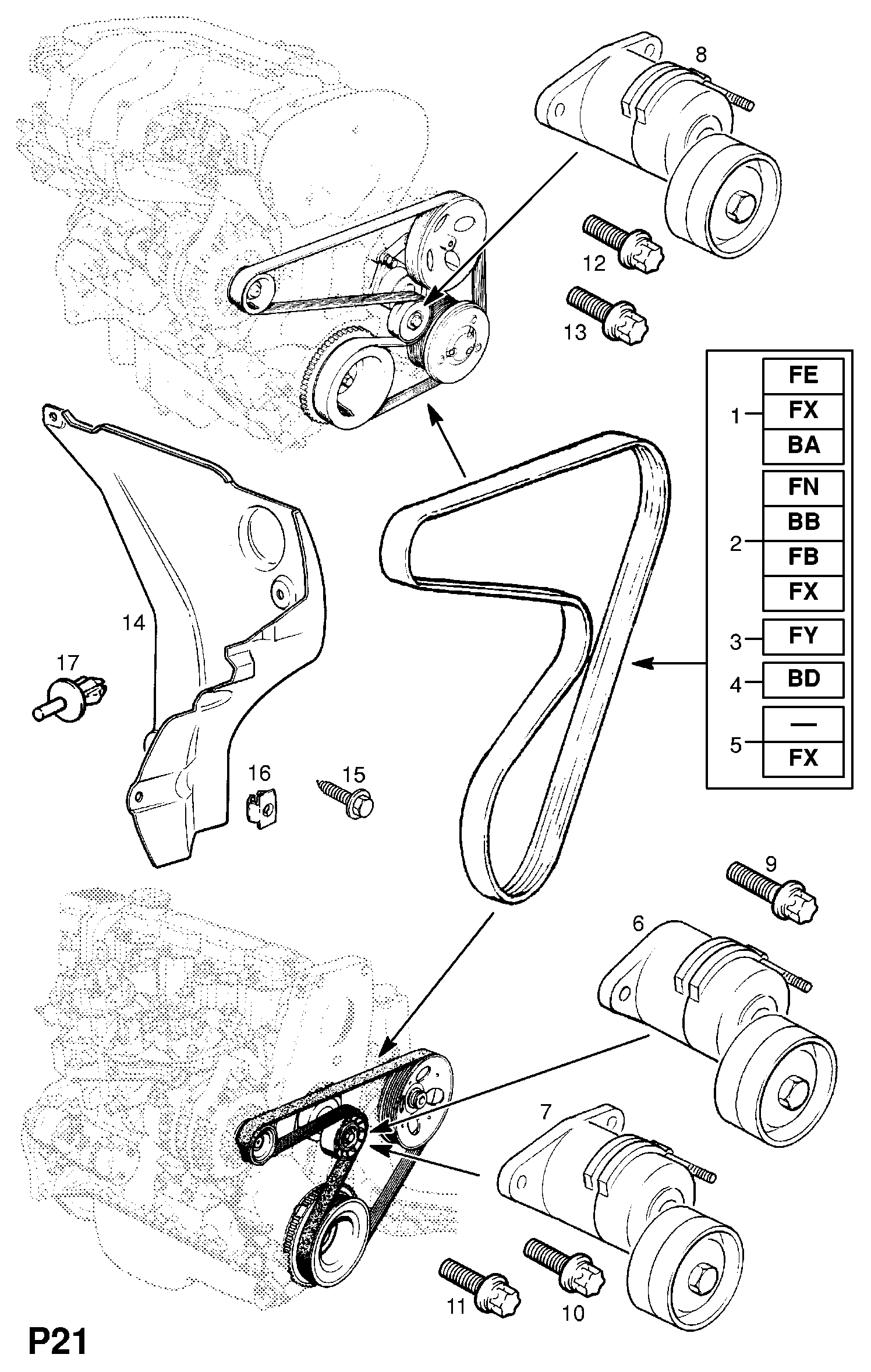 Vauxhall 91151716 - Keilrippenriemen alexcarstop-ersatzteile.com