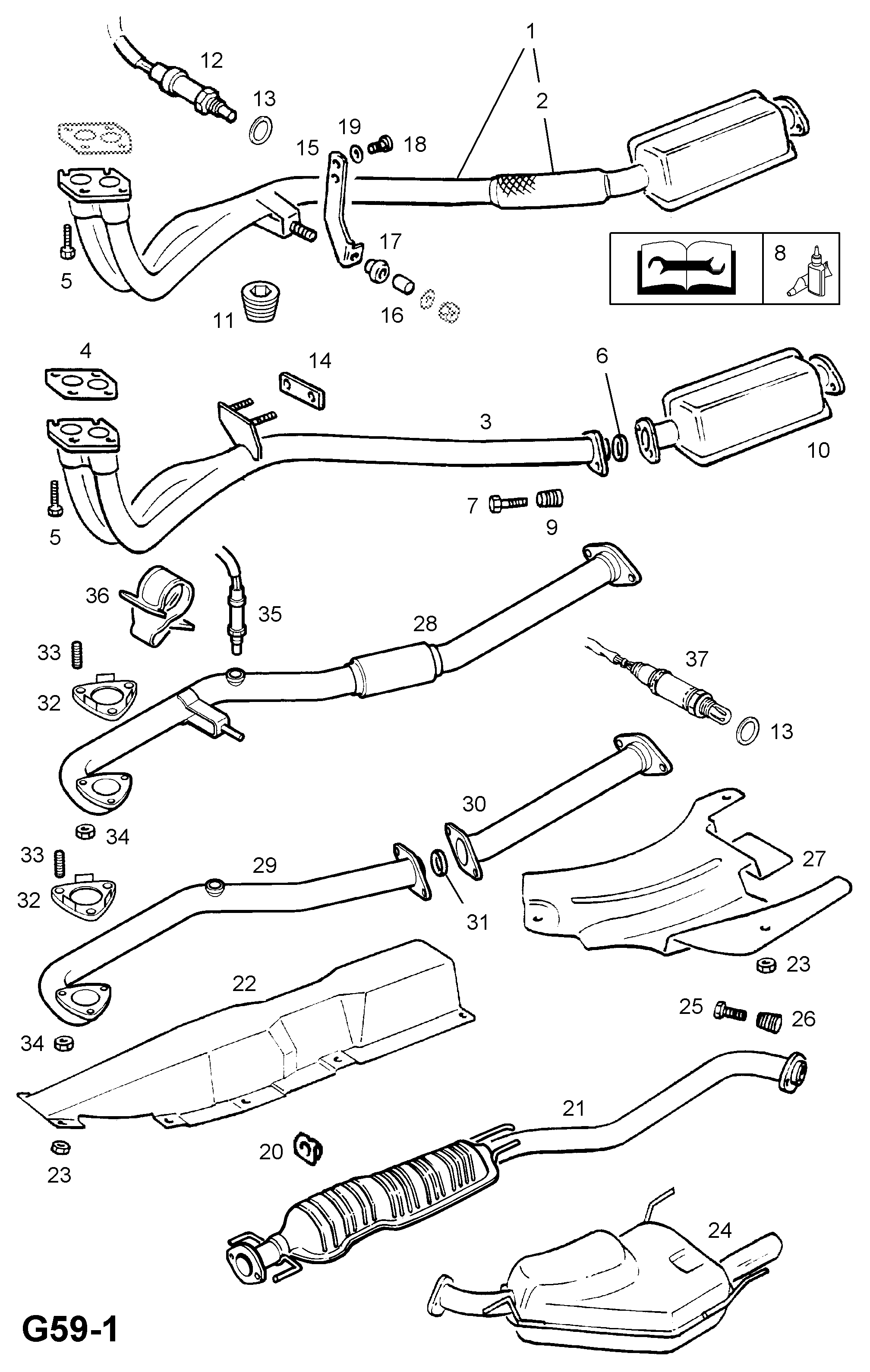 Opel 8 54 900 - Mittelschalldämpfer alexcarstop-ersatzteile.com