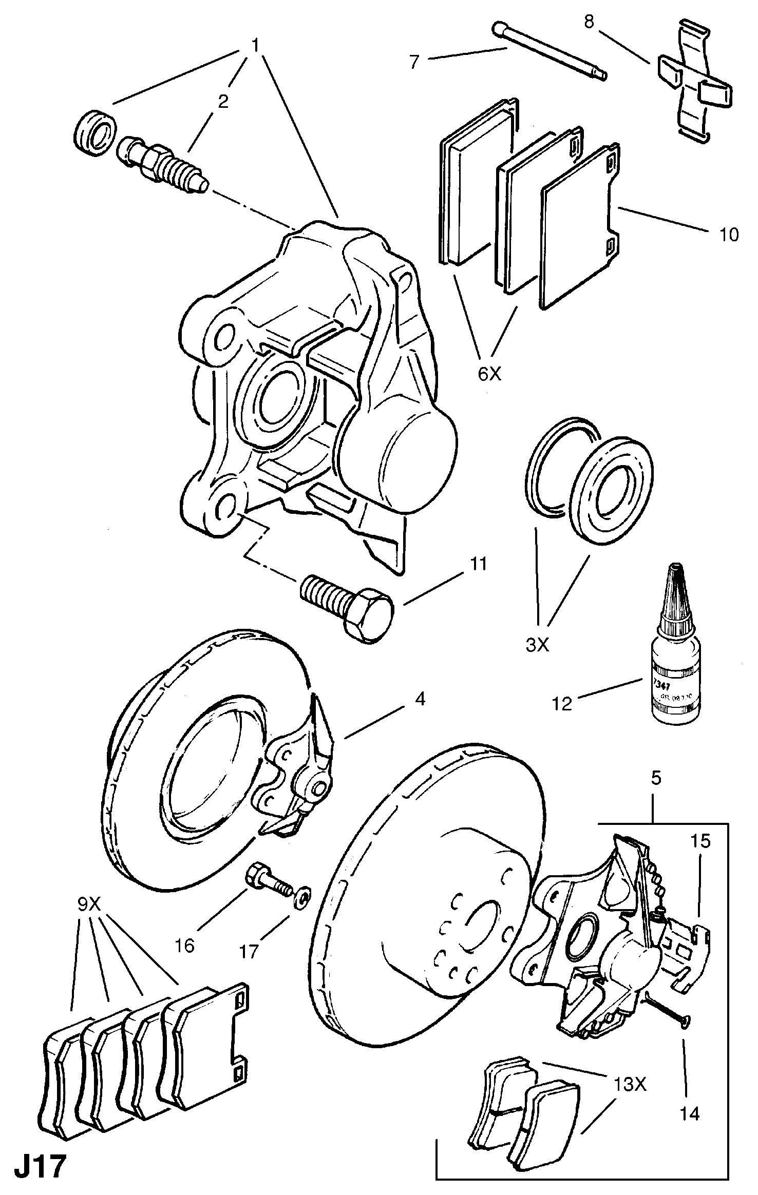 Vauxhall 1605799 - Bremsbelagsatz, Scheibenbremse alexcarstop-ersatzteile.com