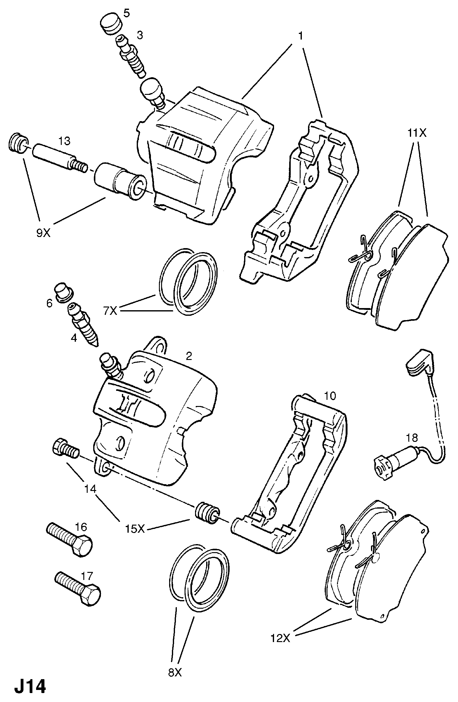 Vauxhall 1605782 - Bremsbelagsatz, Scheibenbremse alexcarstop-ersatzteile.com