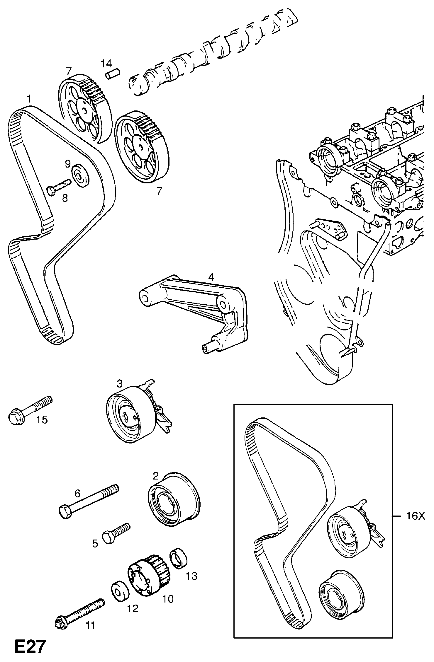 Opel 63 64 15 - Umlenk / Führungsrolle, Zahnriemen alexcarstop-ersatzteile.com