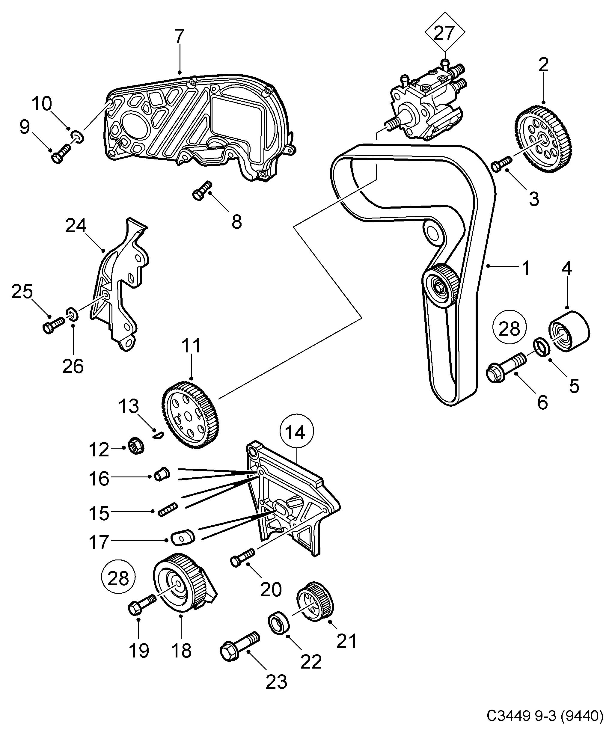 Chevrolet 93178812 - Zahnriemensatz alexcarstop-ersatzteile.com