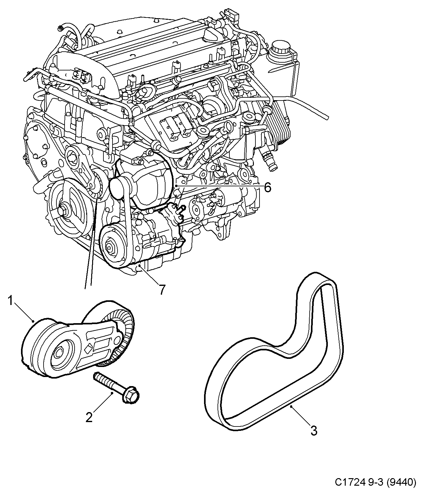 Opel 24430296 - Riemenspanner, Keilrippenriemen alexcarstop-ersatzteile.com