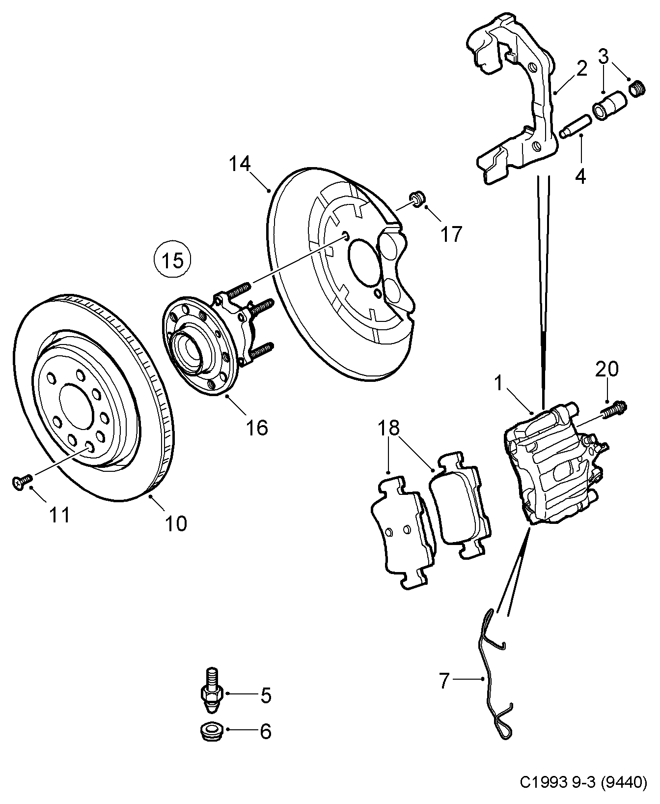 FORD USA 93183140 - Bremsbelagsatz, Scheibenbremse alexcarstop-ersatzteile.com