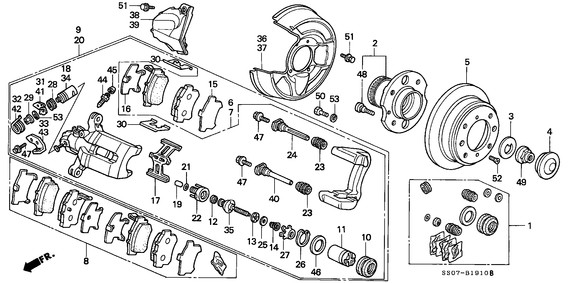 Honda 43022-SL5-000 - Bremsbelagsatz, Scheibenbremse alexcarstop-ersatzteile.com