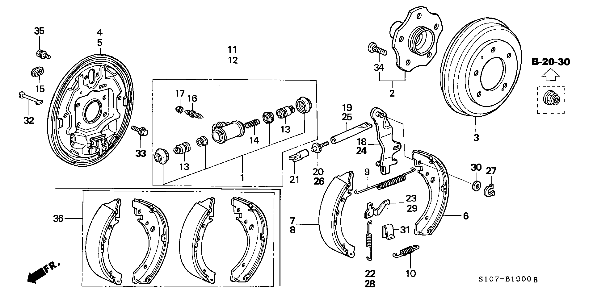 Honda 43155S10A01 - Bremsbackensatz alexcarstop-ersatzteile.com