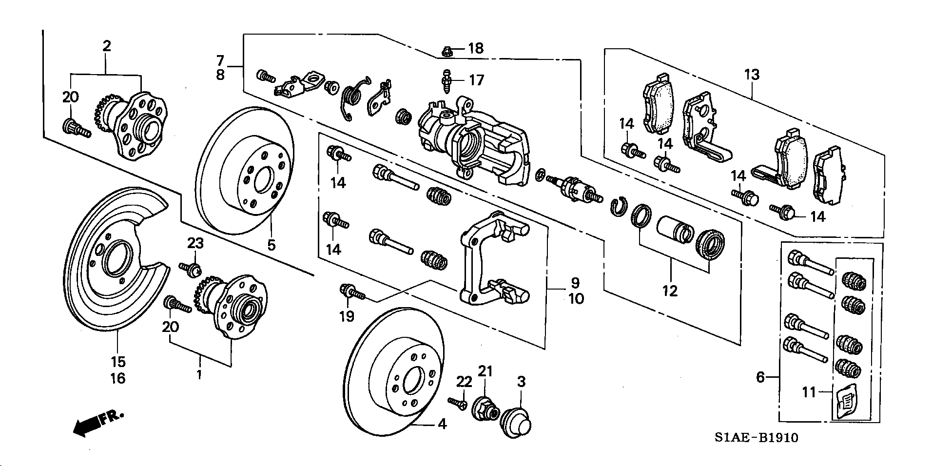 Honda 43017-S1A-E00 - Führungshülsensatz, Bremssattel alexcarstop-ersatzteile.com