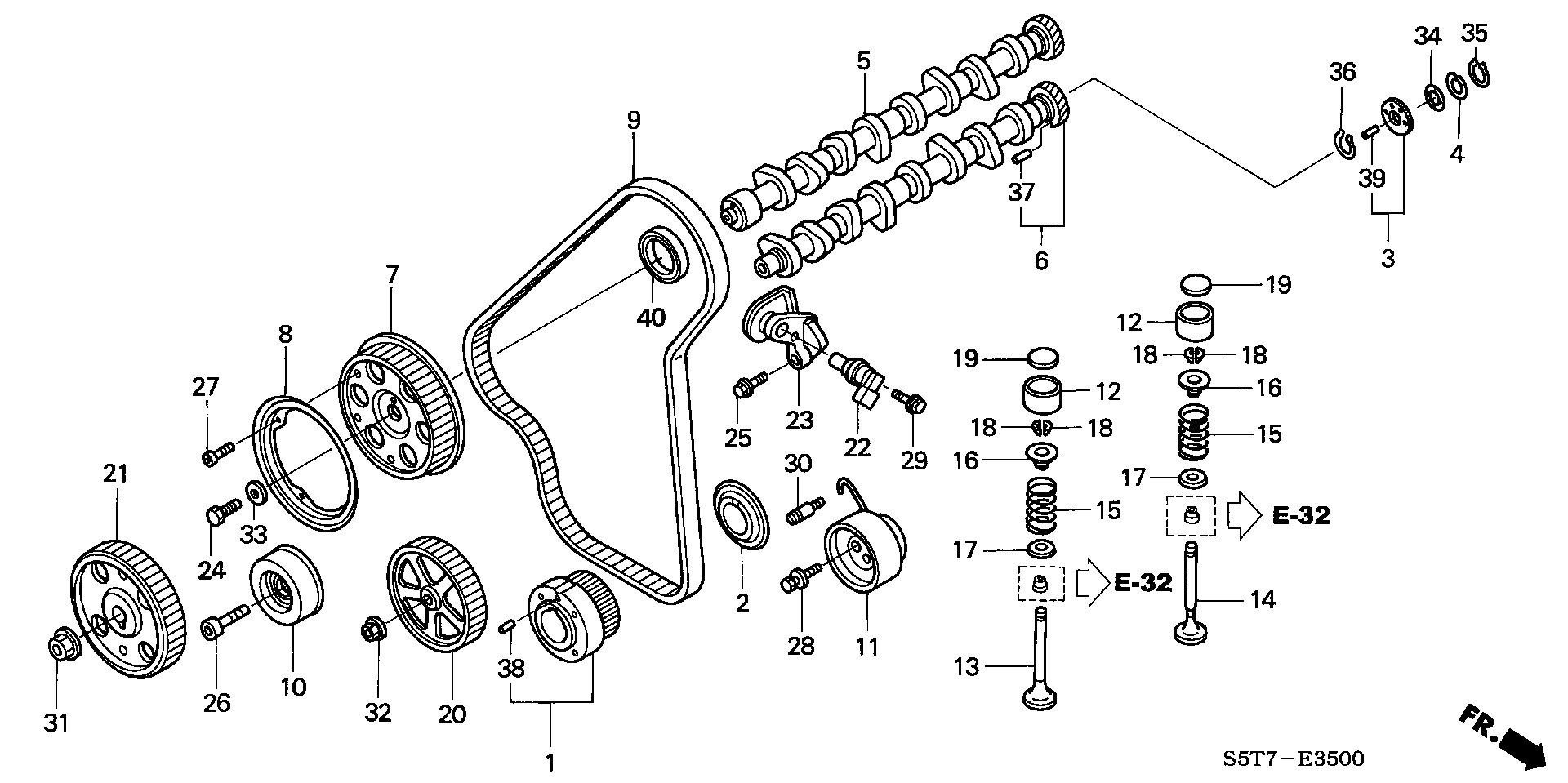 Honda 14530-PLZ-D00 - Spannrolle, Zahnriemen alexcarstop-ersatzteile.com