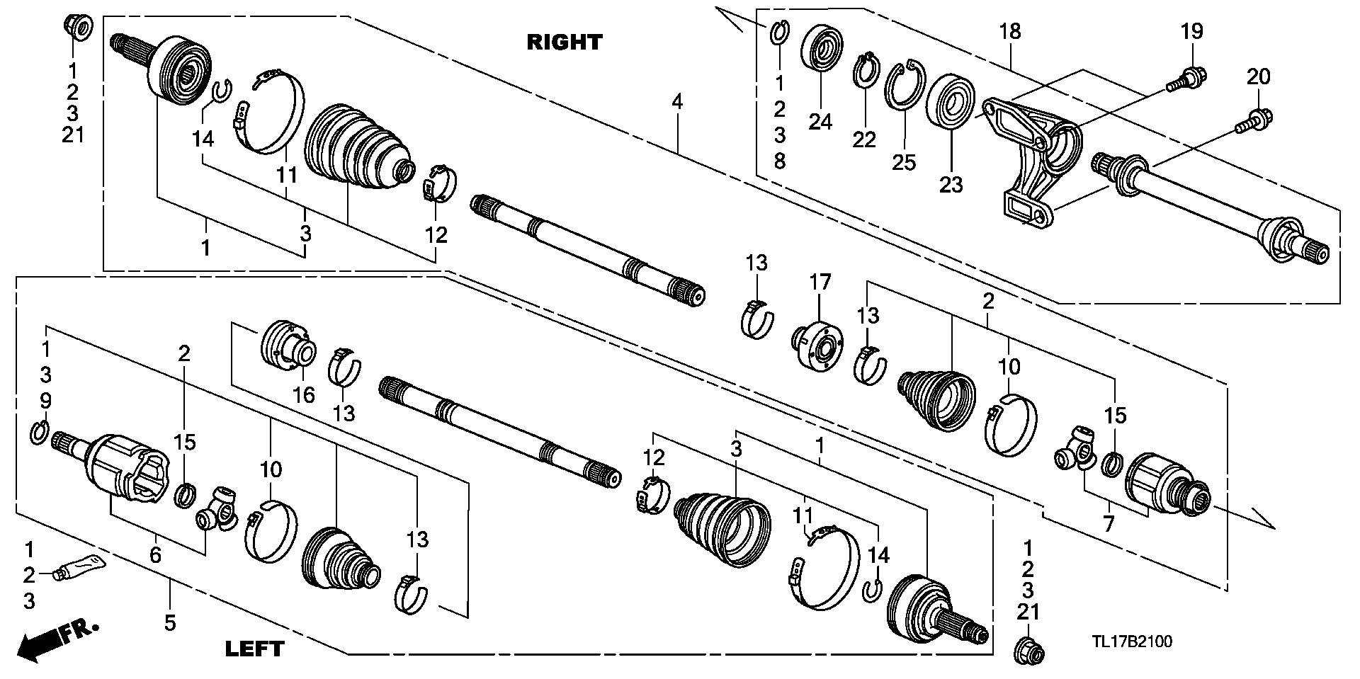 Honda 44310TL1305 - Gelenksatz, Antriebswelle alexcarstop-ersatzteile.com