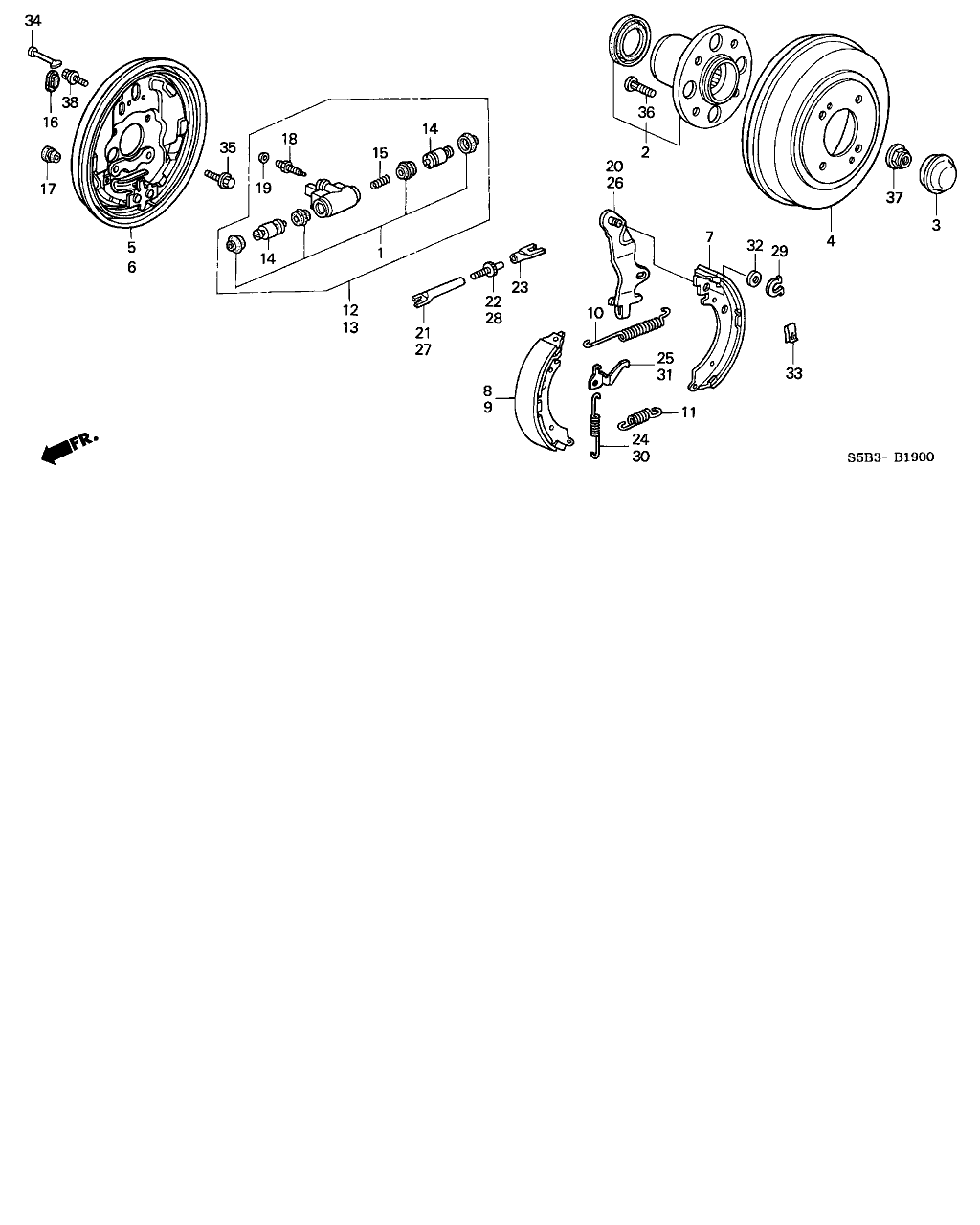 Honda 43153-S6A-J01 - Bremsbackensatz alexcarstop-ersatzteile.com