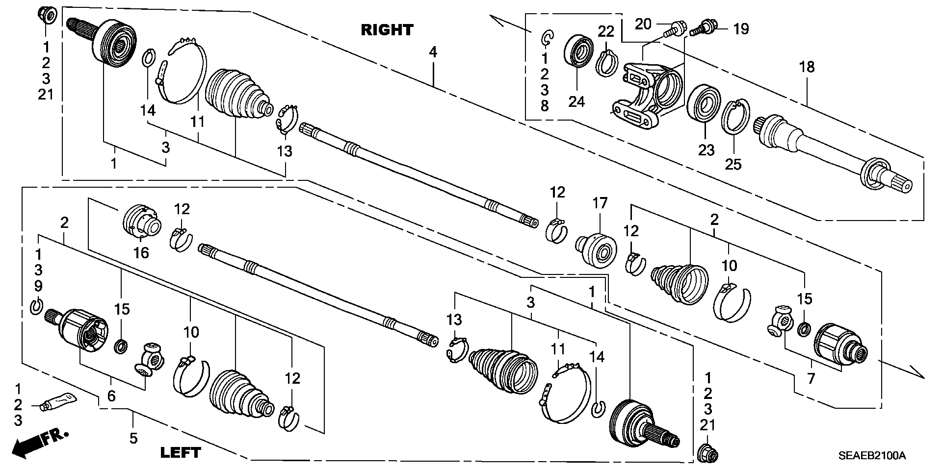 Honda 44018-S9A-000 - Faltenbalg, Antriebswelle alexcarstop-ersatzteile.com