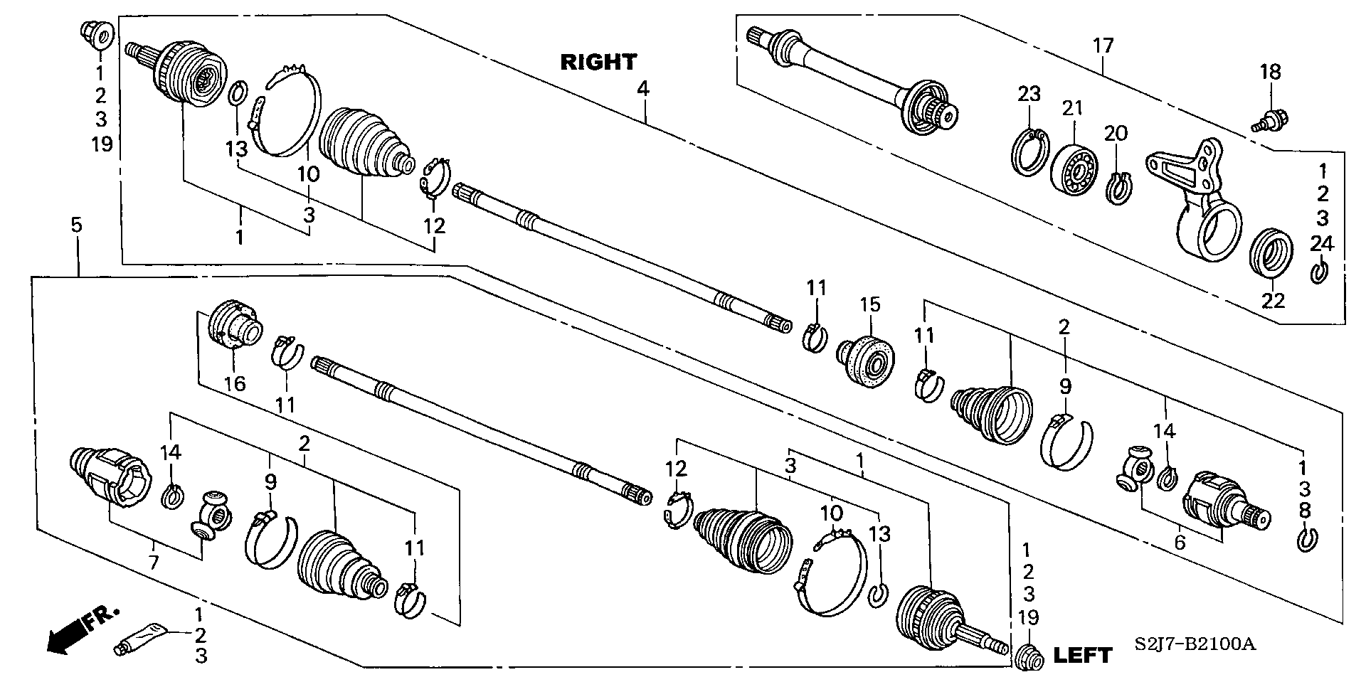 Honda 44310-S0A-900 - Gelenksatz, Antriebswelle alexcarstop-ersatzteile.com