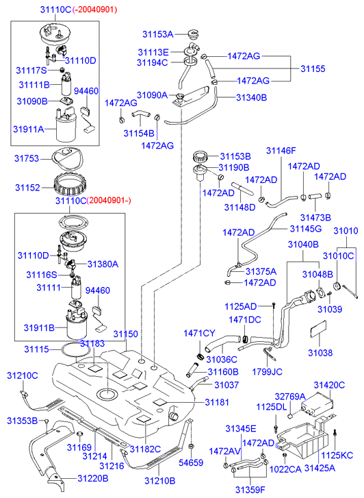 KIA 31110-2C000 - Kraftstoffpumpe alexcarstop-ersatzteile.com