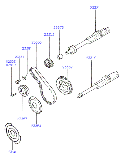 Hyundai 23357-33350 - Spannrolle, Zahnriemen alexcarstop-ersatzteile.com