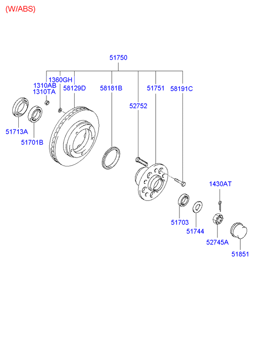 Hyundai 5170144030 - Radlagersatz alexcarstop-ersatzteile.com