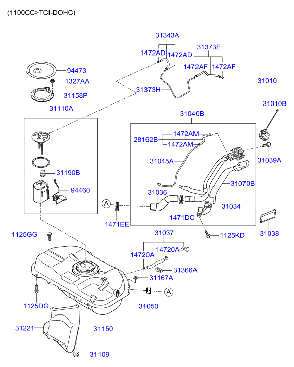 KIA 31110-0X000 - Kraftstoffpumpe alexcarstop-ersatzteile.com