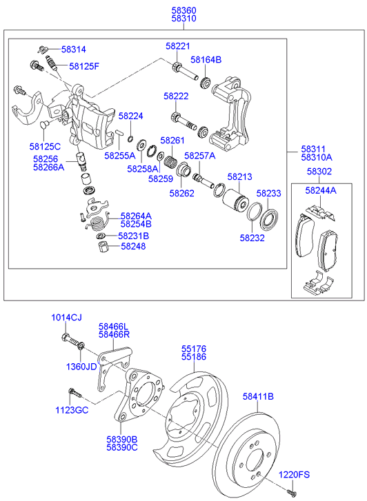 Buessing 58302-0XA00 - Bremsbelagsatz, Scheibenbremse alexcarstop-ersatzteile.com