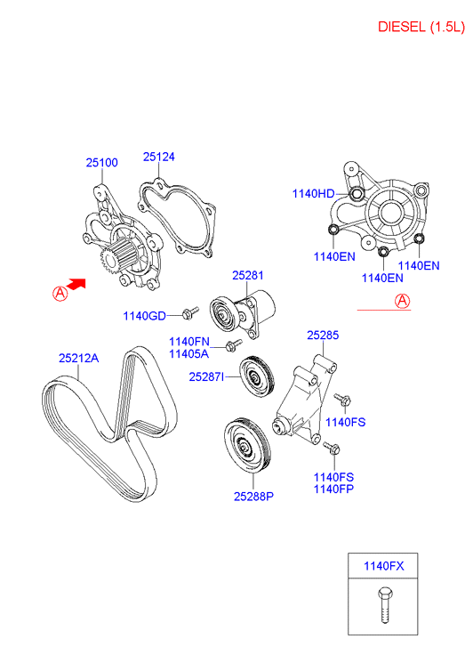 Ssangyong 2521222030 - Keilrippenriemen alexcarstop-ersatzteile.com