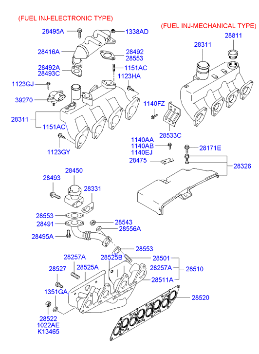 Hyundai 2852233001 - Mutter, Abgaskrümmer alexcarstop-ersatzteile.com