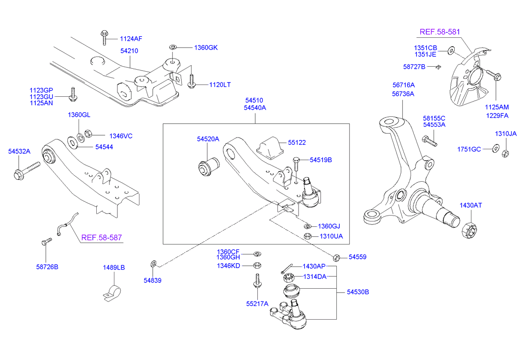 KIA 545224B010 - Lagerung, Lenker alexcarstop-ersatzteile.com