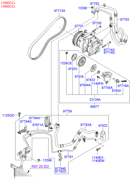 Hyundai 977131E000 - Keilrippenriemen alexcarstop-ersatzteile.com