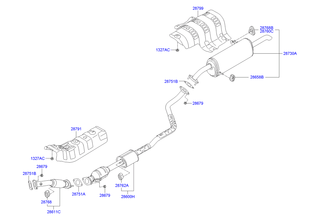 Hyundai 286104L000 - Abgasrohr alexcarstop-ersatzteile.com