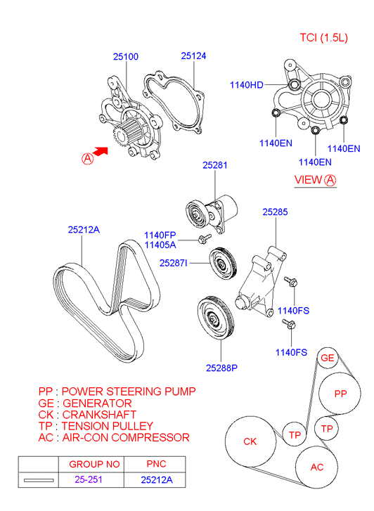 Chevrolet 25287-27000 - Umlenk / Führungsrolle, Keilrippenriemen alexcarstop-ersatzteile.com