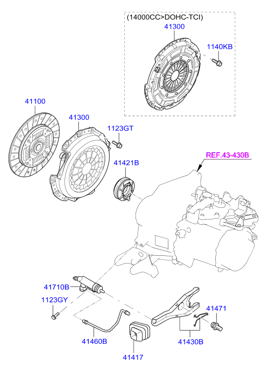 KIA 41100-23136 - Kupplungsscheibe alexcarstop-ersatzteile.com