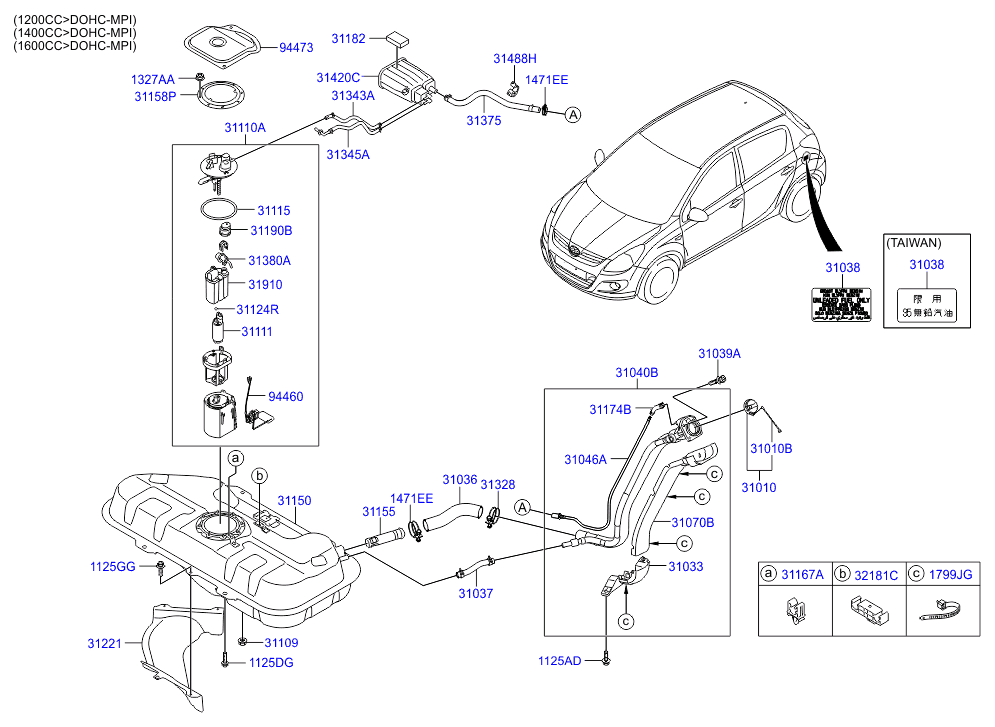 KIA 31110 1J000 - Kraftstoffpumpe alexcarstop-ersatzteile.com