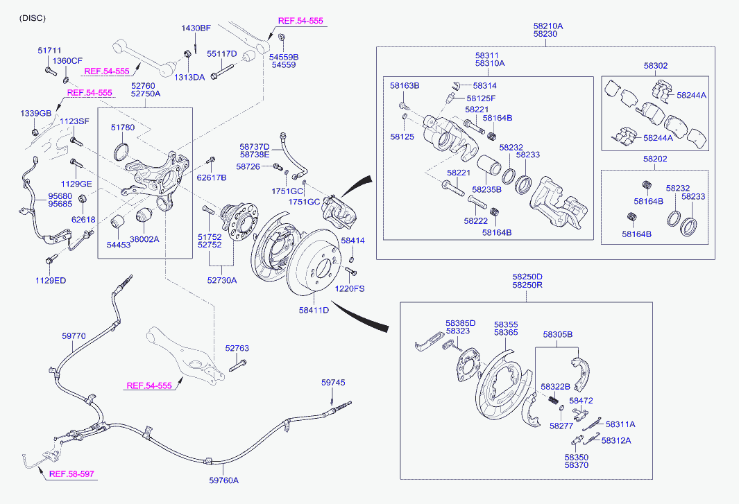 KIA 58302 2HA00 - Bremsbelagsatz, Scheibenbremse alexcarstop-ersatzteile.com