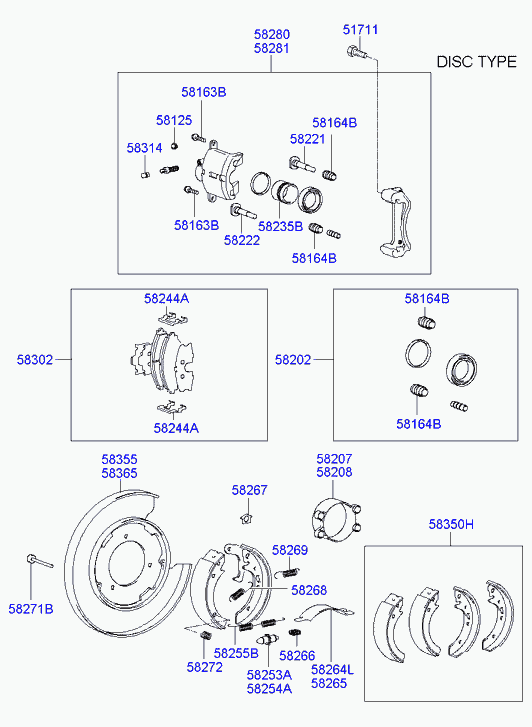 Hyundai 58303-38A10 - Reparatursatz, Bremssattel alexcarstop-ersatzteile.com