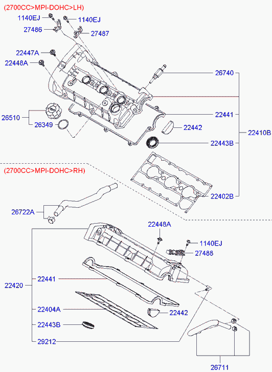 Hyundai 22443-23000 - Wellendichtring, Nockenwelle alexcarstop-ersatzteile.com