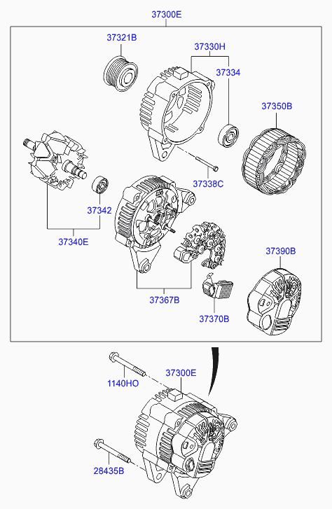 Hyundai 37300-2A400 - Generator alexcarstop-ersatzteile.com