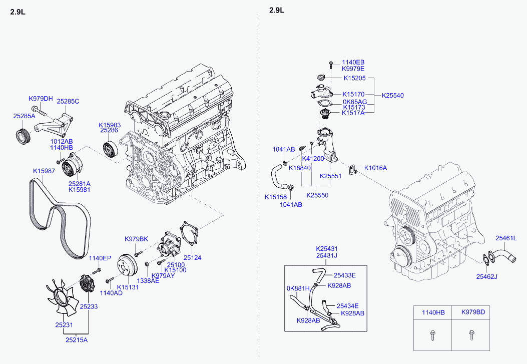 KIA 0K88R-15-983 - Umlenk / Führungsrolle, Keilrippenriemen alexcarstop-ersatzteile.com