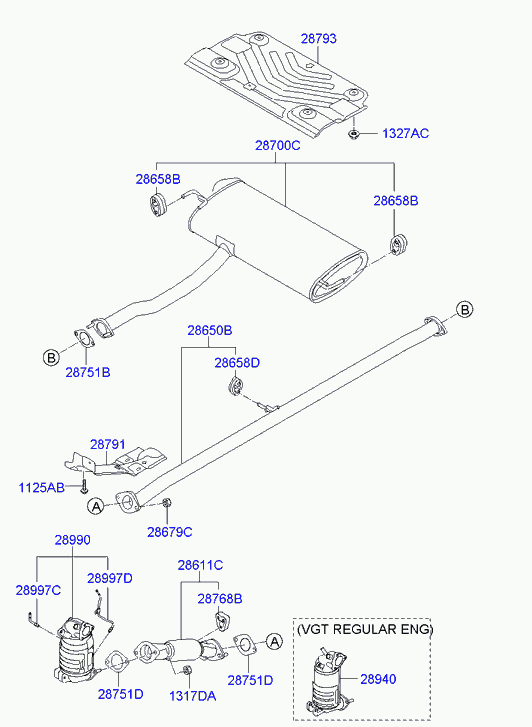 Hyundai 286502S300 - Abgasrohr alexcarstop-ersatzteile.com