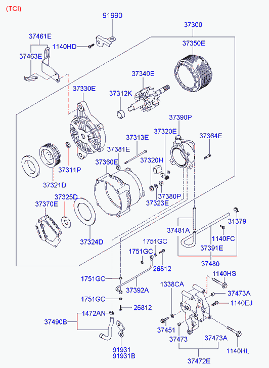 KIA 3730027020 - Generator alexcarstop-ersatzteile.com