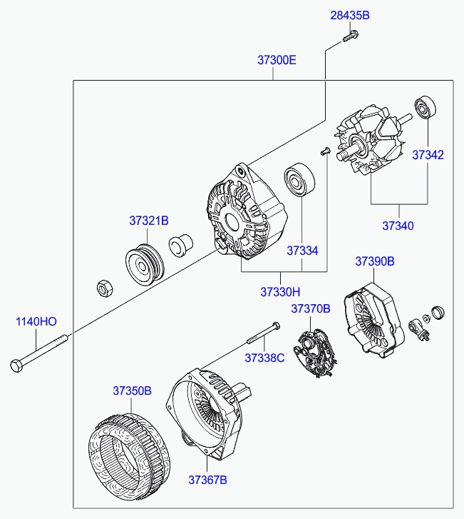 KIA 37300-2a010 - Generator alexcarstop-ersatzteile.com