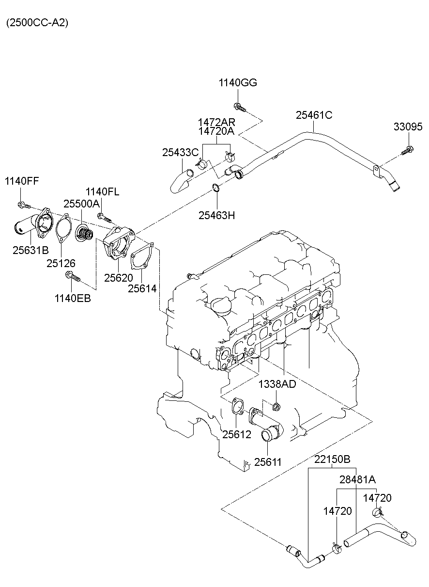 Hyundai 25510-4A700 - Thermostat, Kühlmittel alexcarstop-ersatzteile.com