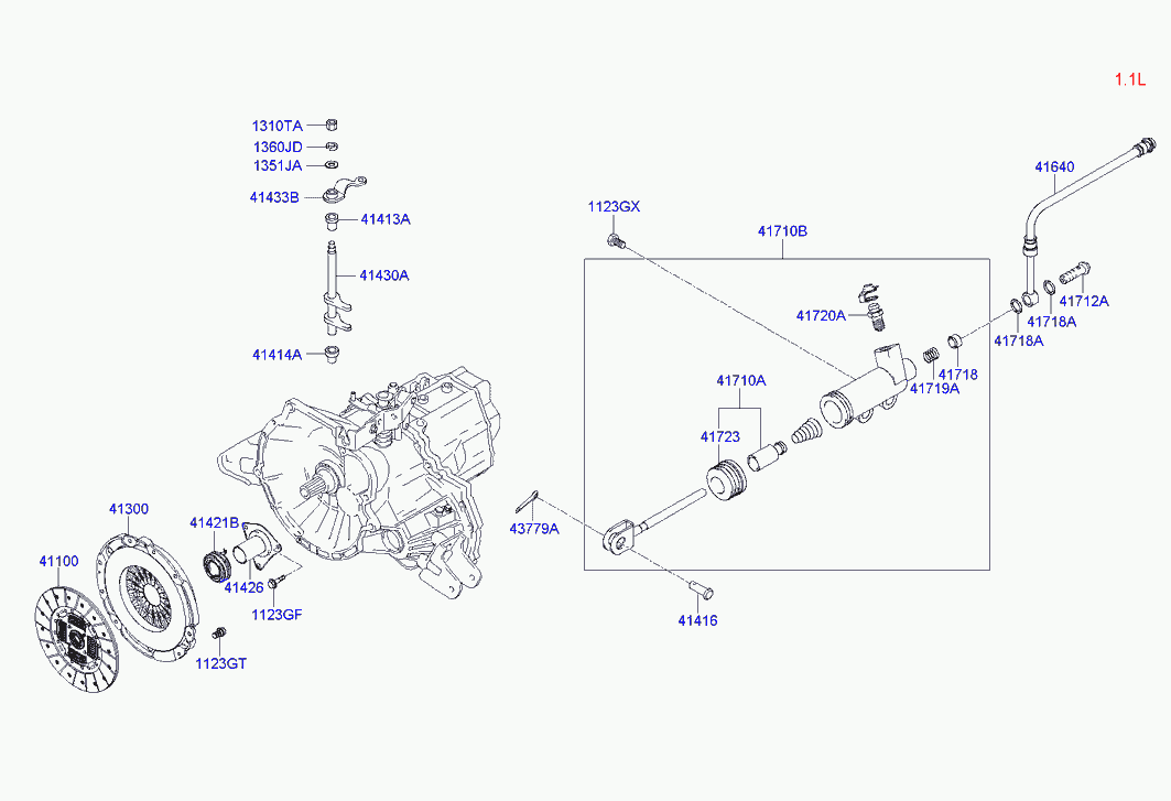 Hyundai 41421-28000 - Ausrücklager alexcarstop-ersatzteile.com