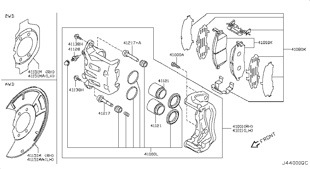 NISSAN D1060EJ20A - Bremsbelagsatz, Scheibenbremse alexcarstop-ersatzteile.com